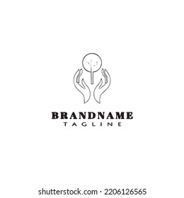 plantilla de diseño de icono del logotipo de la mano curadora ilustración del vector aislado negro