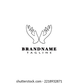 plantilla de diseño de icono del logotipo de la mano curadora ilustración del vector aislado negro