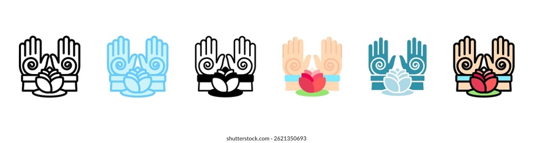 Healing Hand multi style, mini illustration icon, related to relaxation, spa, wellness and more. Vector EPS 10 for modern concept, print, UI, UX kit, web and app development