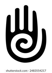 Healing hand symbol of Native Americans. Represents human life and is believed to transfer energy to the individual that the symbol was placed on. Used as emblem of strength, healing and protection.