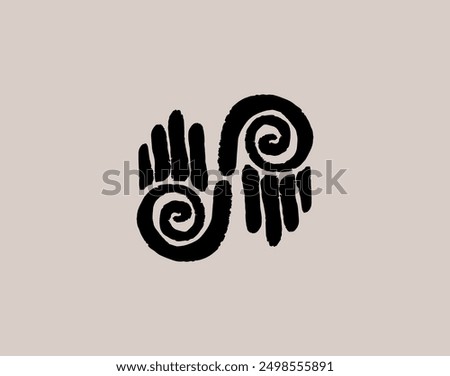 Healing hand symbol of Native Americans. Represents human life and is believed to transfer energy to the individual that the symbol was placed on. Used as emblem of strength, healing and protection