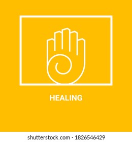 healing hand vector line icon