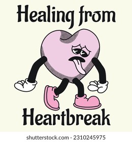 Healing from Heartbreak With Love Groovy Character design