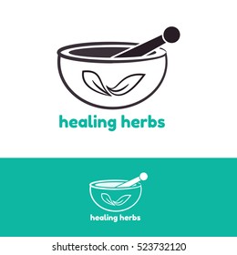 Healing herbs logo design vector templat