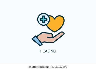 Icono de curación o Ilustración vectorial aislada del logotipo