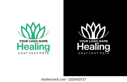 healing medical health yoga vector logo template