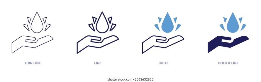 Healing meditation icon in 4 different styles. Thin Line, Line, Bold, and Bold Line. Duotone style. Editable stroke.