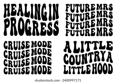 Healing in Progress, Future Mrs, Cruise Mode, A Little Country a Little Hood retro wavy T-shirt