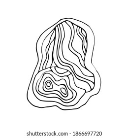 Heilung mit einem Kristall einzeln auf weißem Hintergrund. Handgezeichnete Vektorgrafik im Doodle-Stil. Schwarz-weißer mystischer Kristall für eine entspannende Färbung für Kinder und Erwachsene. 