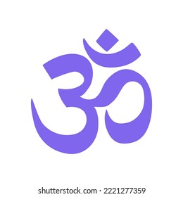Healing sound OM vector icon isolated on the white background