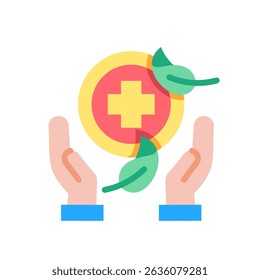 Ilustração de vetor plano de ícone de toque de cura