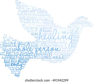 Healing word cloud on a white background. 