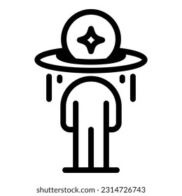 Vector de contorno de icono de zen curativo. Salud mental. Equilibrio de energía