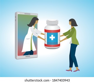 Healt care on line. Vector illustration.