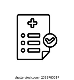 Healt Check Outline Icon Vector Illustration