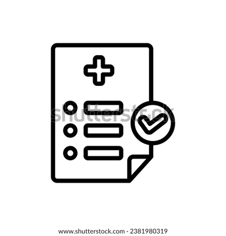 Healt Check Outline Icon Vector Illustration