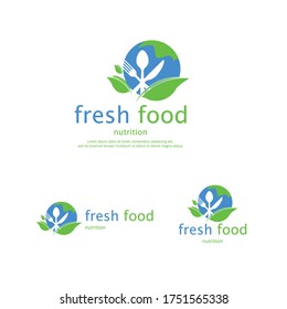 healt food global nutrition vegetable unique simple luxury earth leaf logo