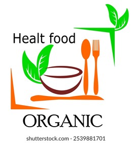 HEALT FOOD ORGANIC VEKTOR PLACE YOUR SLOGAN HERE