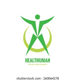 Healt human character - vector logo template. Abstract man illustration. People symbol. Design element.
