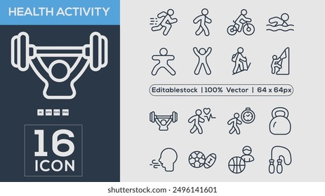Health Activity icon collection vector illustrator