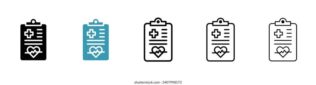 Vektorsymbol des Health Analysis Document. Hospital Cardiac Assessment Report Vektorsymbol für UI Design.