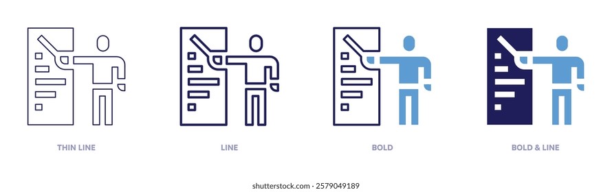 Health analysis icon in 4 different styles. Thin Line, Line, Bold, and Bold Line. Duotone style. Editable stroke.