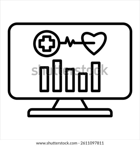 Health Analytics Line Icon Vector Illustration