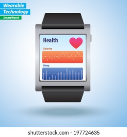 Health App, Heart beat monitor on SmartWatch