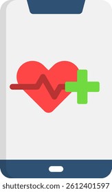 Health App Icon Flat Vector Illustration