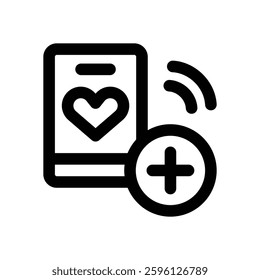 health app line icon. Clean and minimalist vector icon for websites, mobile apps, presentations, and logos. Fully scalable and customizable for any project.