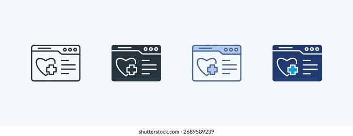 App de la salud Icono de estilo múltiple Colección