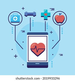 aplicación de salud en tecnología de smartphone