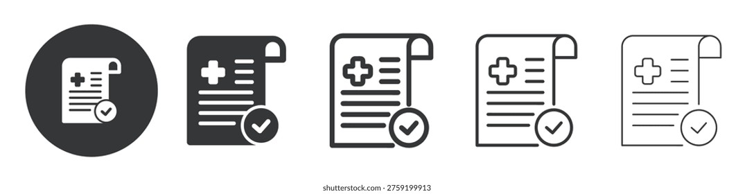 Health Approval thin line and solid icon. Multi series icon. Web minimal icon