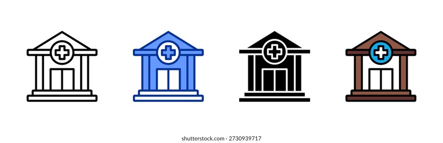 Health Authority icon set multiple style collection