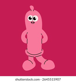 Personagem de Preservativo de Animação de Consciência de Saúde com Personalidade Única