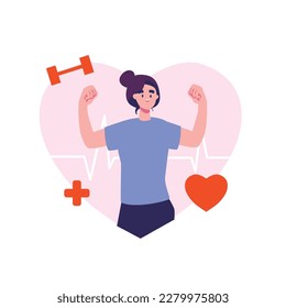 Health awareness. Flat vector illustration isolated on white background