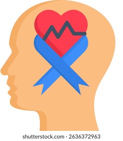 Ilustración vectorial plana del icono de la concienciación de la salud