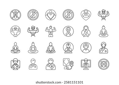 Health awareness icons for modern wellness advocacy