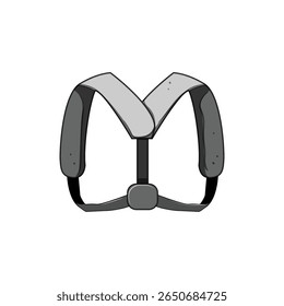 health back posture corrector cartoon. wearable tension, slouching lumbar, shoulder neck health back posture corrector sign. isolated symbol vector illustration