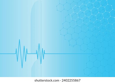 health background medical banner with cardiogram line