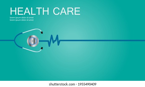 Gesundheitlicher Hintergrund. Stethoskop. Gesundheitsthema. Vektormedizinisches Gerät