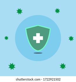 Health bacteria virus protection. security shield for virus protection