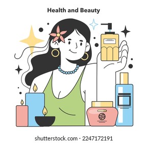 Health and beauty business. Industries and areas for a starting and developing a new start-up, local business. Potential for growth and success. Flat Vector Illustration