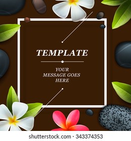 Health and beauty frame template, concept for spa salon, vector illustration.