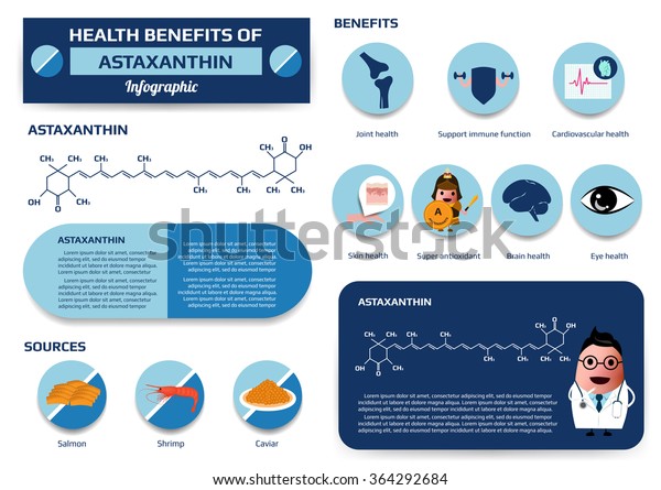 Health Benefits Astaxanthin Infographic Including Deficiency: Vetor ...