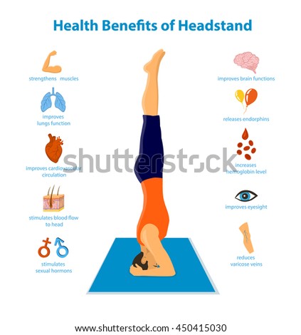 Health Benefits Headstand Inforgraphics Vector ...