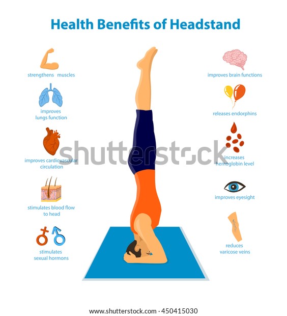 Health Benefits Headstand Inforgraphics Vector Illustration Stock Vector Royalty Free 450415030