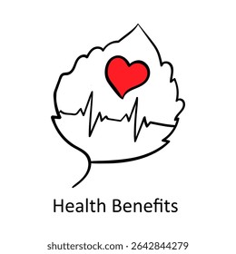 Health Benefits – Heart and Nature Symbols Representing Wellness and Vitality