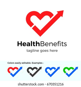 Health Benefits Logo. Good Health Vector Design Concept