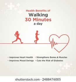 Health Benefits of Walking. Running, Exercise. Healthy Lifestyle